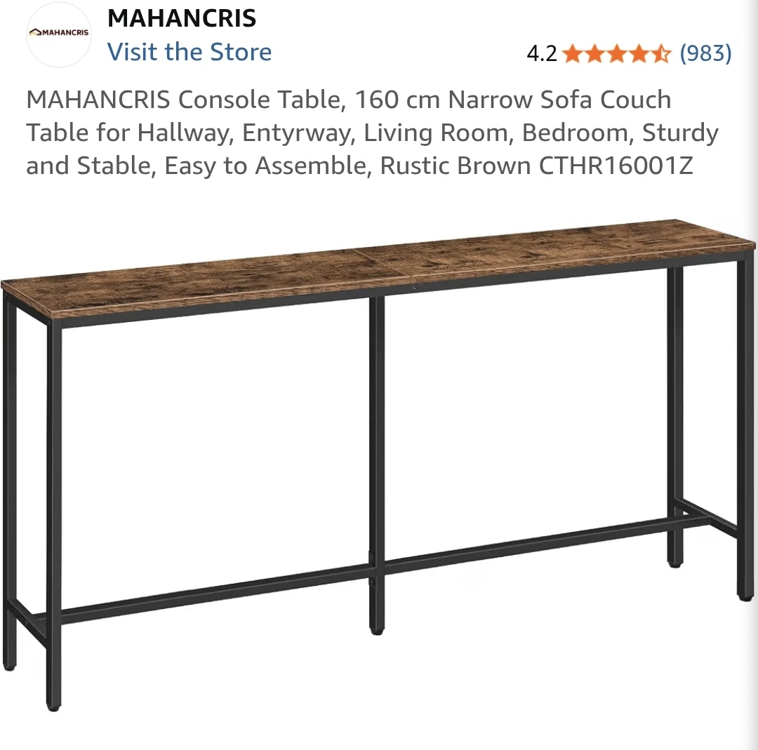 MAHANCRIS Console Table - Rustic Brown 160cm - photo 2