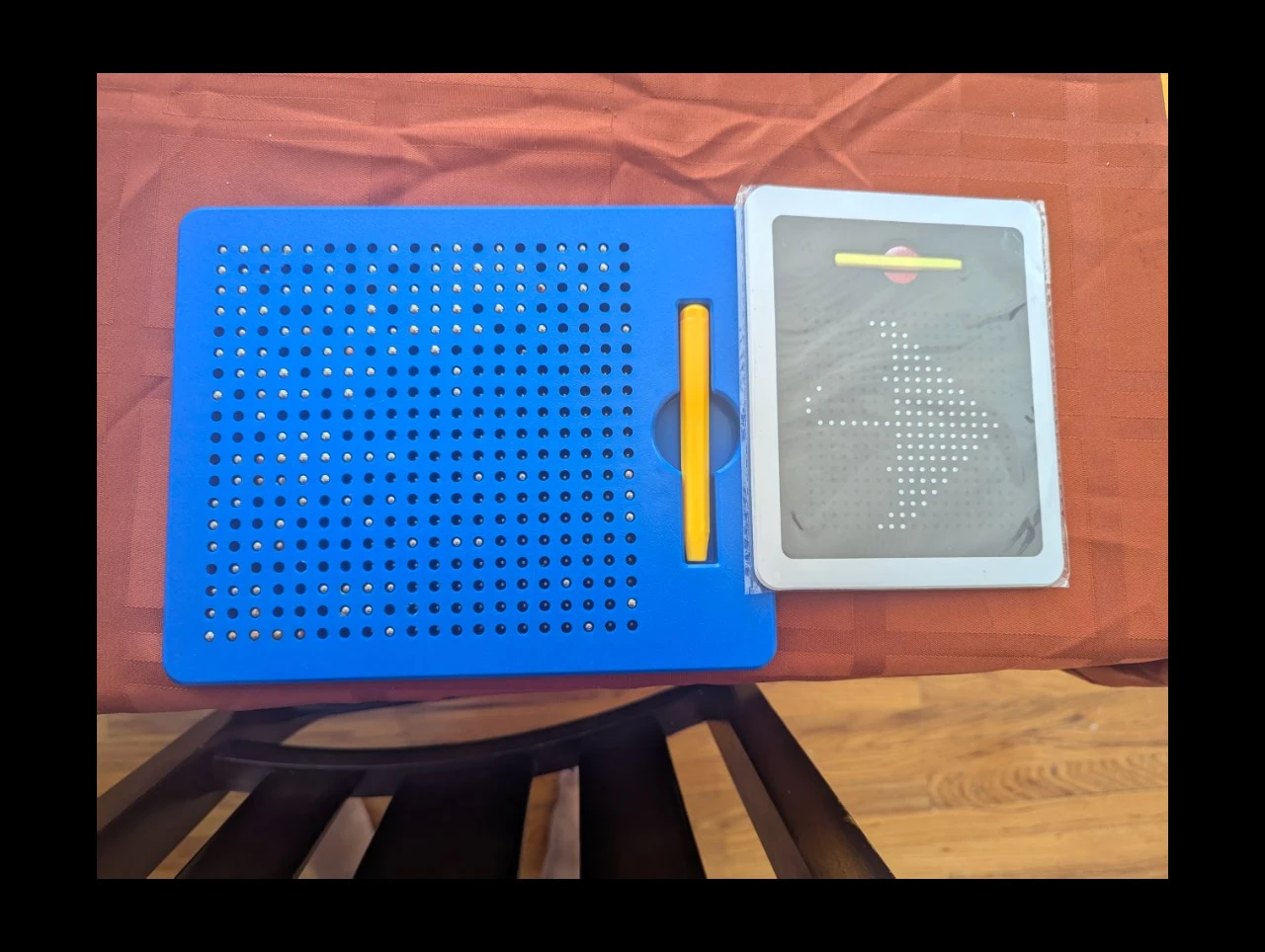 Blue Magnetic Drawing Board with Stylus and Stencil Cards - photo 2