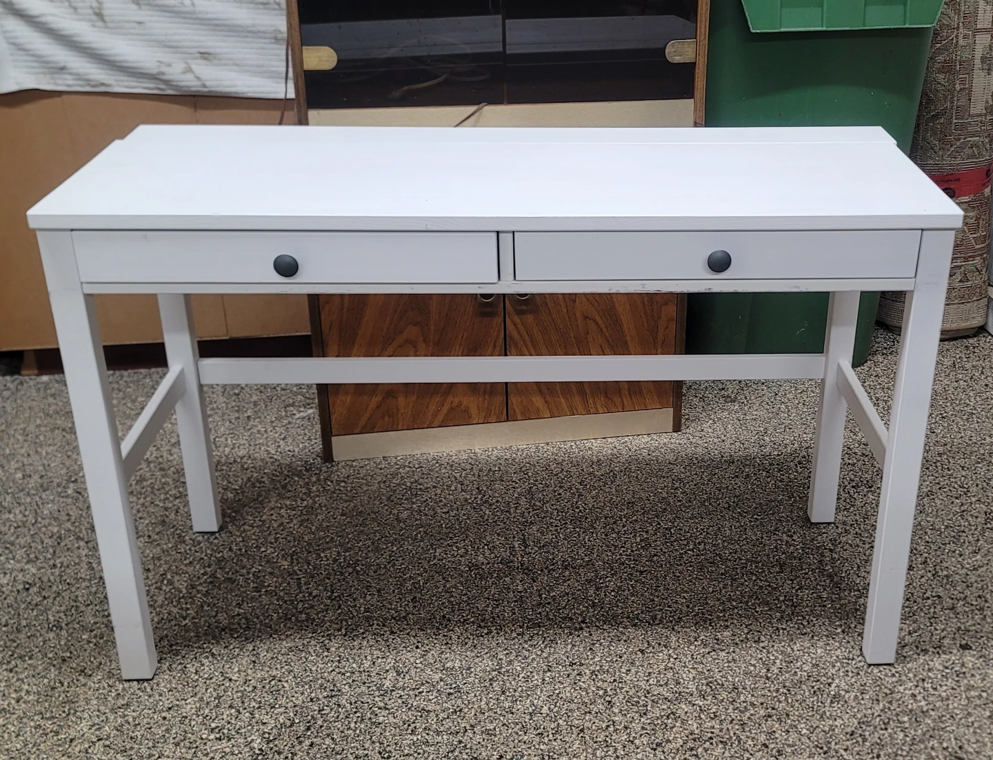 White Desk with Two Drawers