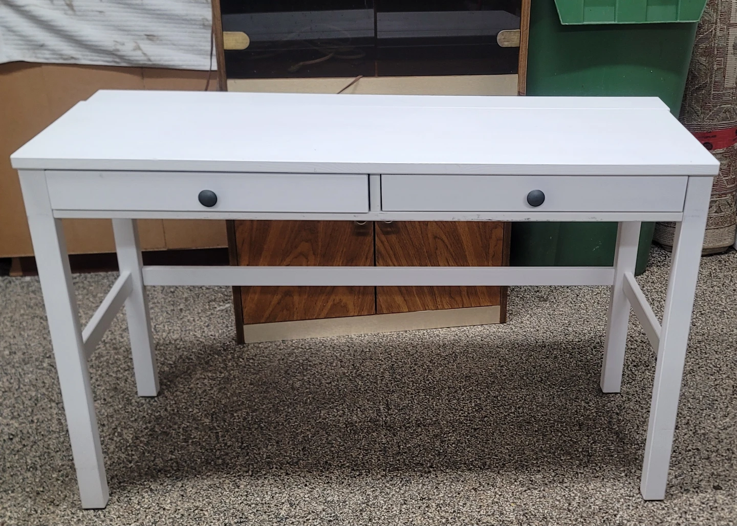White Desk with Two Drawers - photo 3