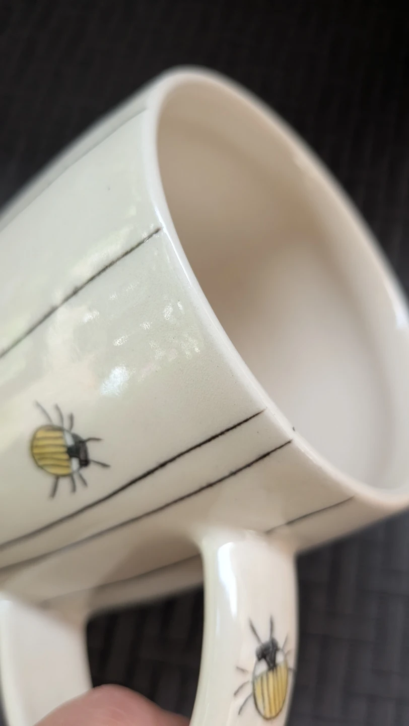 Hand made Ceramic Mug with Beetle Design - photo 4