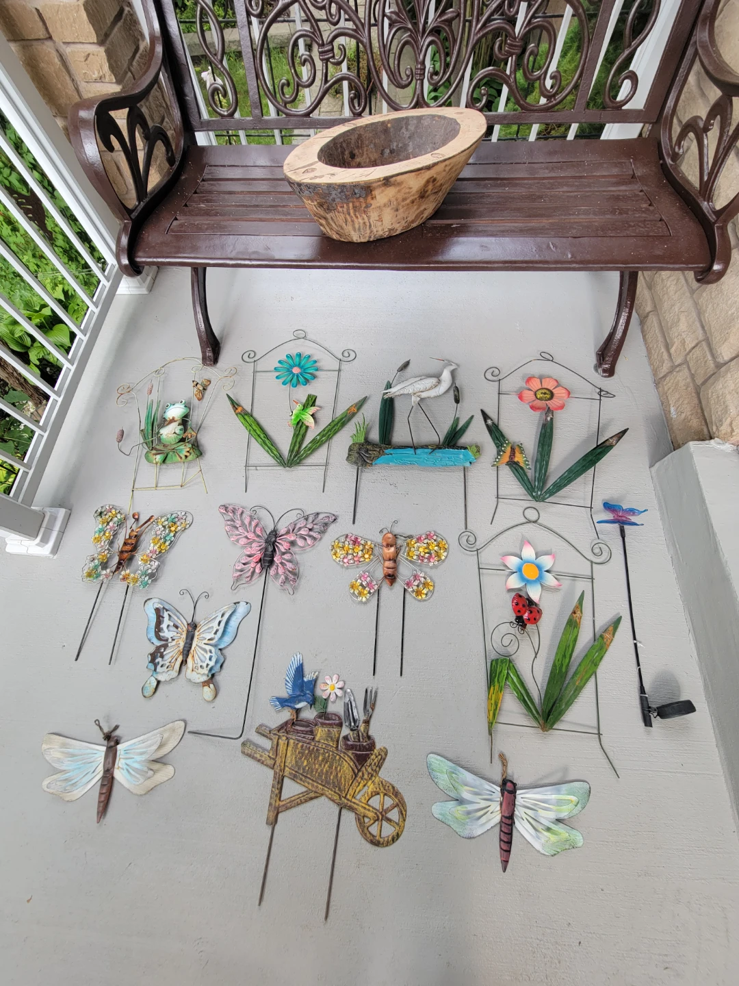 Assorted Metal Garden Stakes - Butterflies, Birds, Flowers, Frog