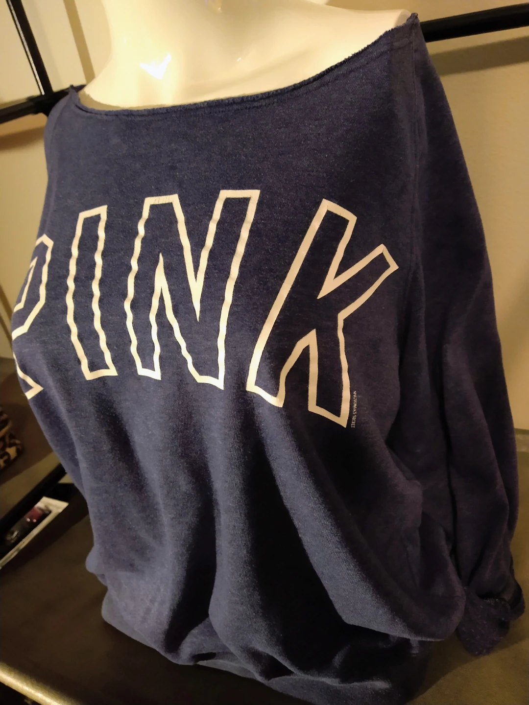 Victoria's Secret PINK Off-The-Shoulder Sweatshirt Medium - photo 3