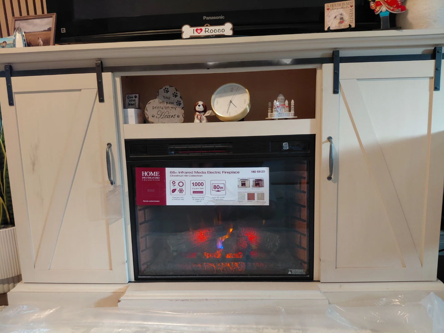 HOME DECORATORS 68" Infrared Media Electric Fireplace - photo 3
