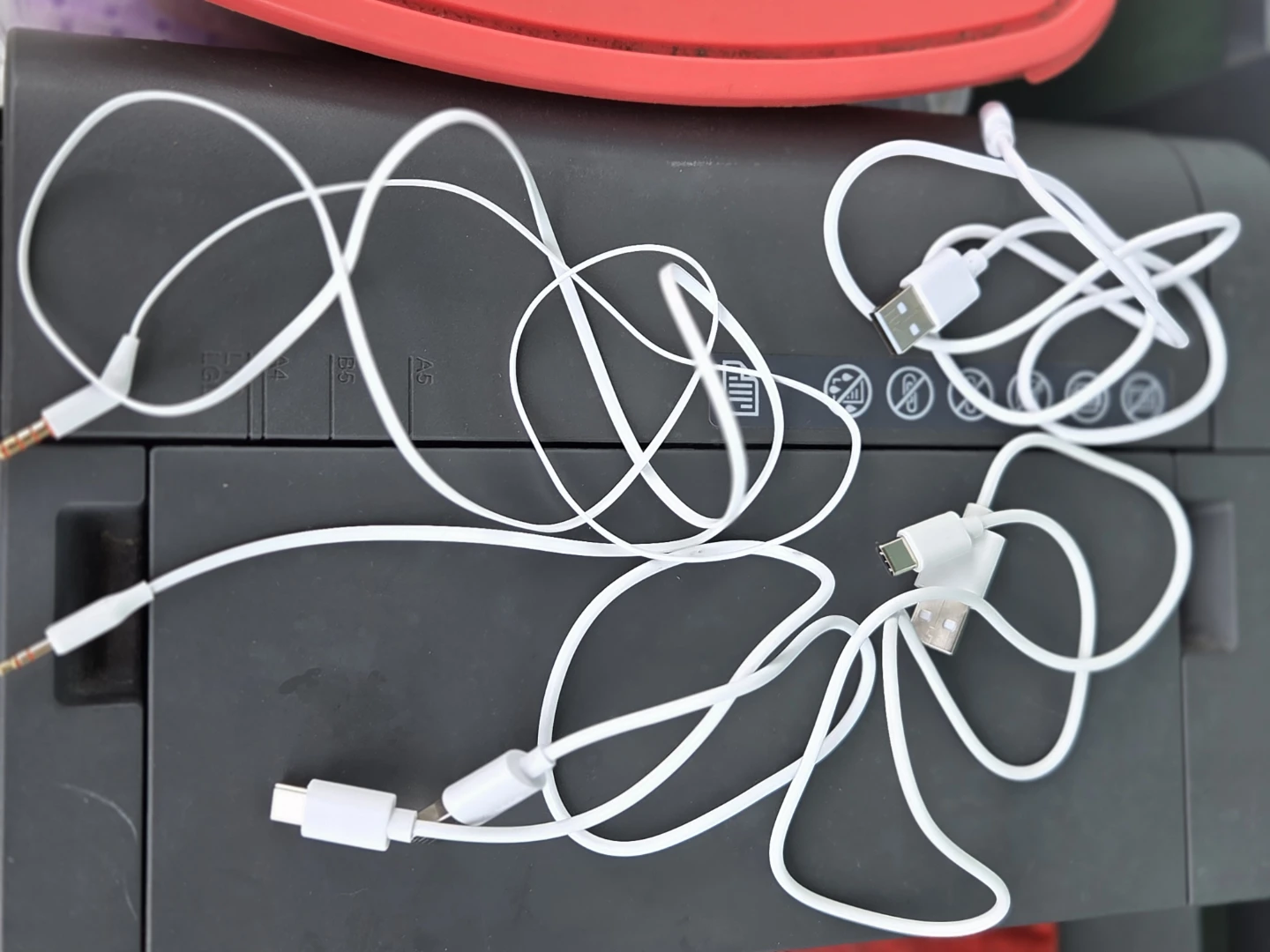 Assorted White Charging Cables and Earbuds - photo 3