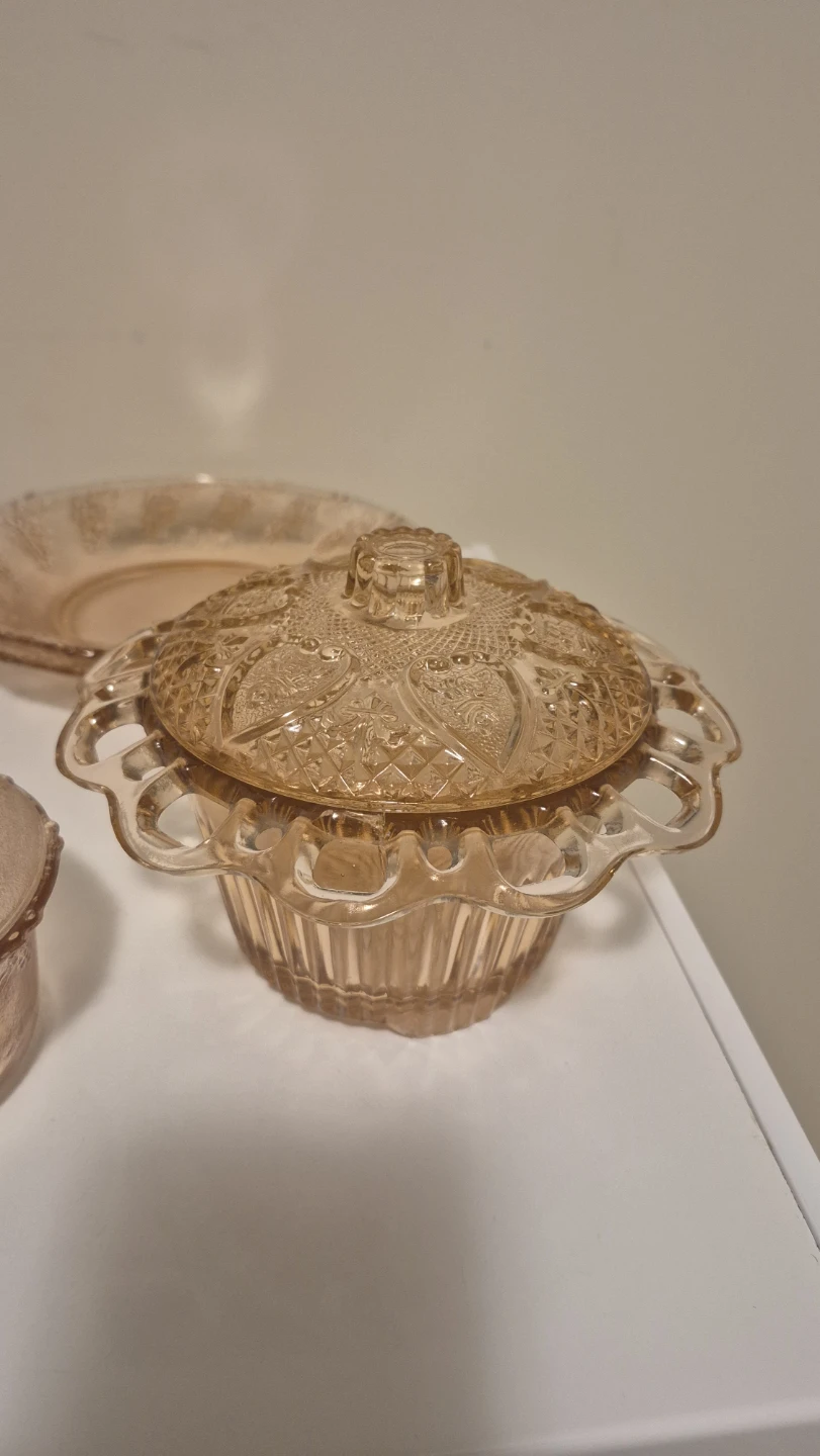 Pink Depression Glass Dish Set of 8 - photo 2