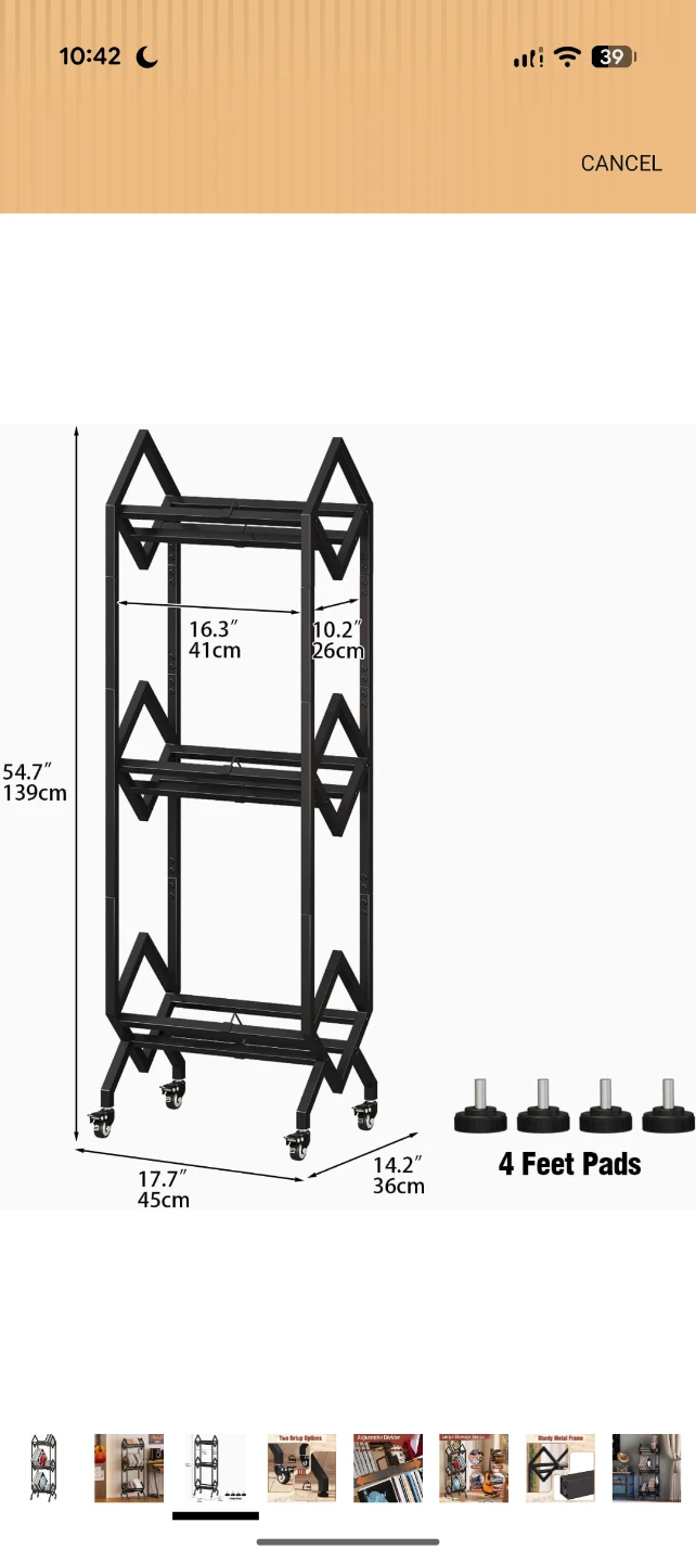 3-Tier Rolling Storage Shelf - photo 3
