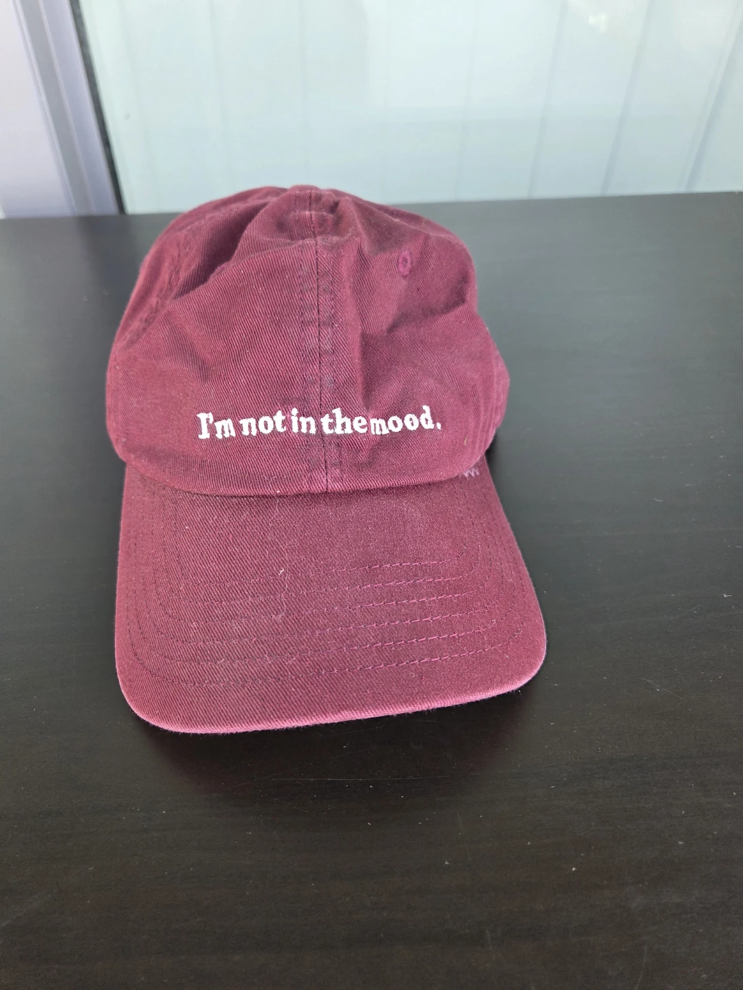 H&M "I'm not in the mood" Baseball Cap - Burgundy