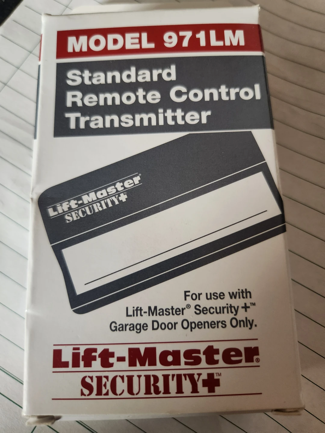 Brand new Lift-Master Model 971LM Security+ Remote Control