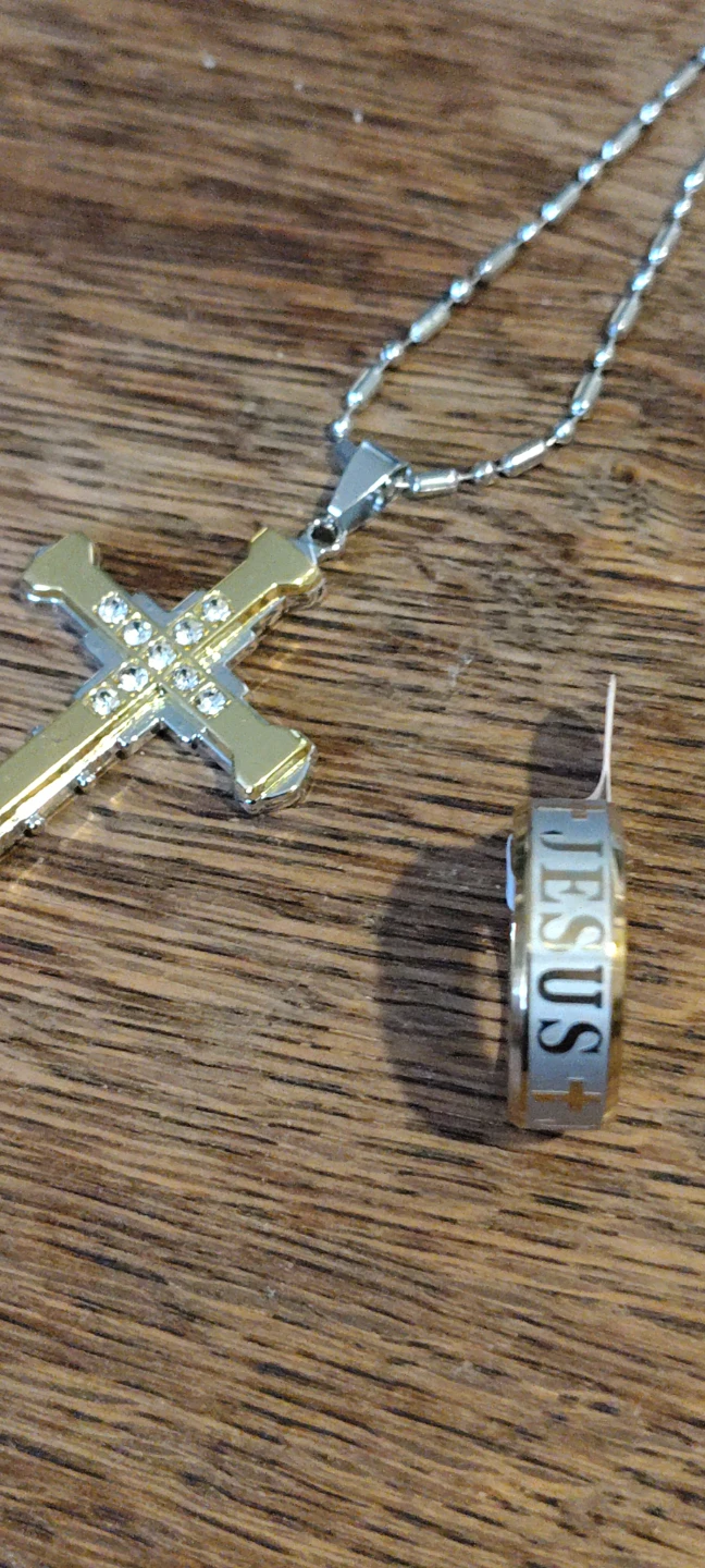 Cross Necklace and Jesus Ring Set - photo 3
