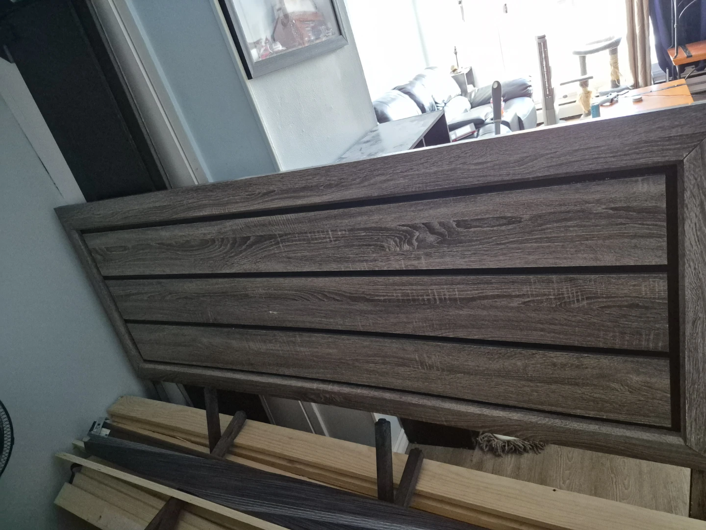 Wood Grain king size bed frame