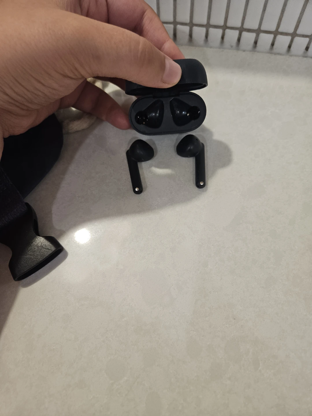 Black Wireless Earbuds with Charging Case - photo 2