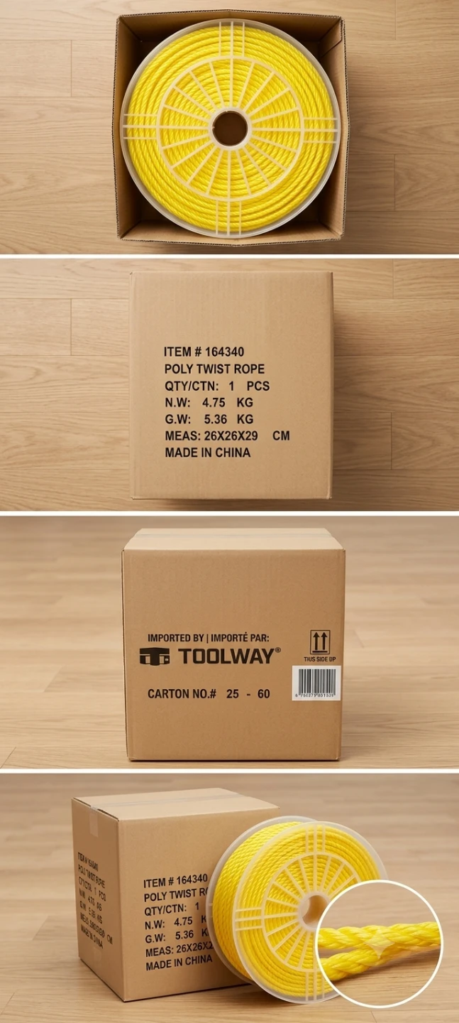 ​Toolway Yellow Poly Twist Rope Spool – Full Box / Heavy Duty