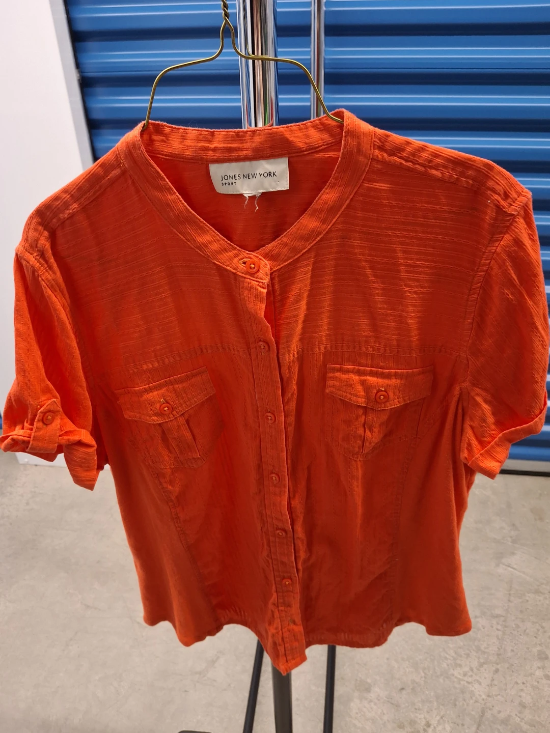 Jones New York Sport Orange Button-Up Shirt