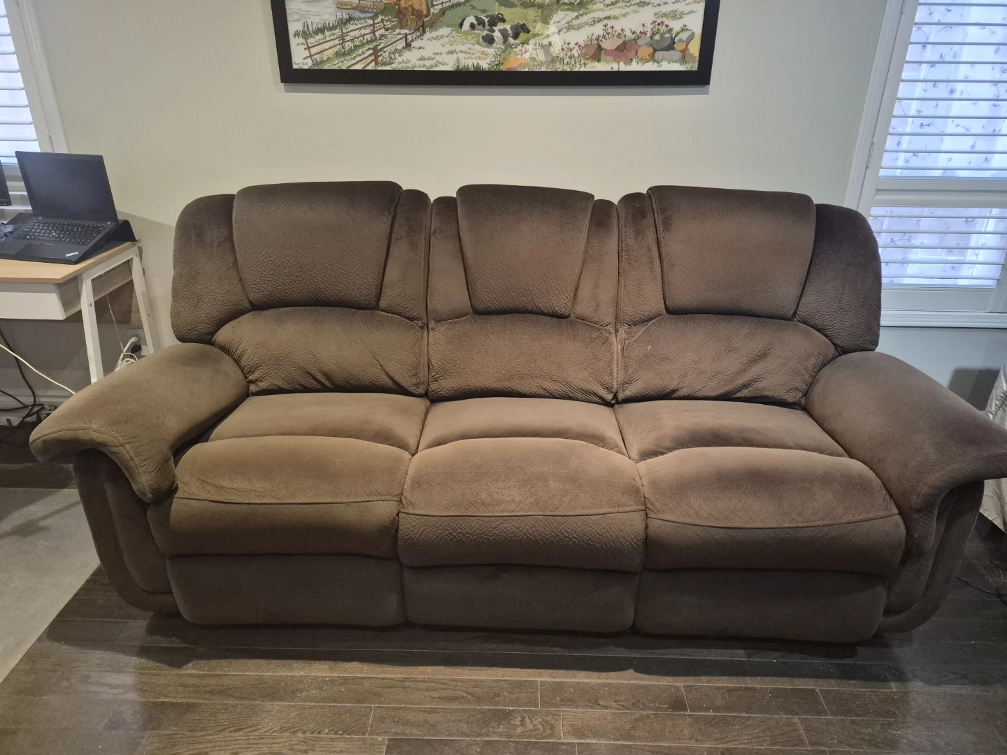 Brown Reclining Sofa