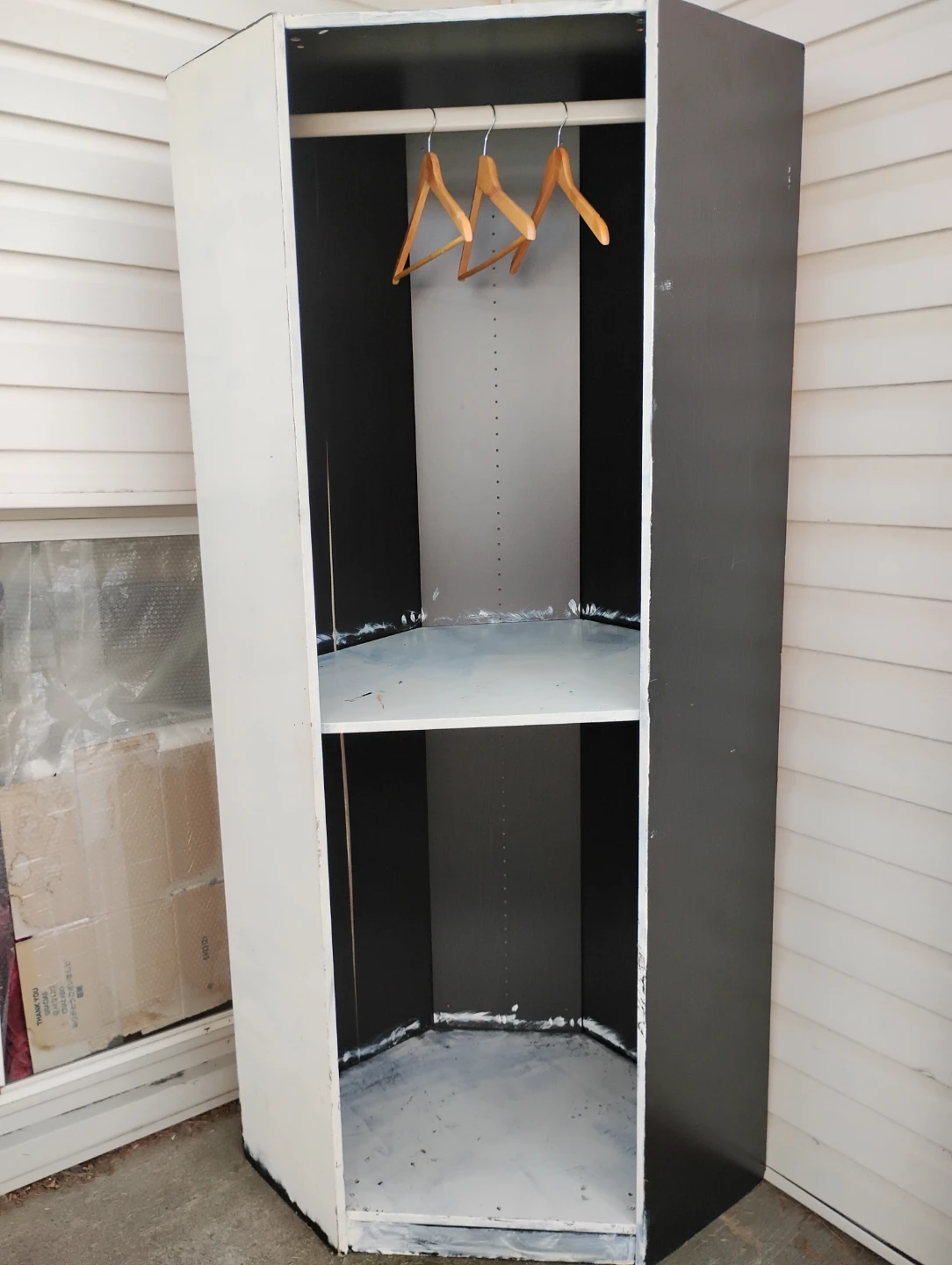 PAX Corner Shelf Unit, two clothes racks