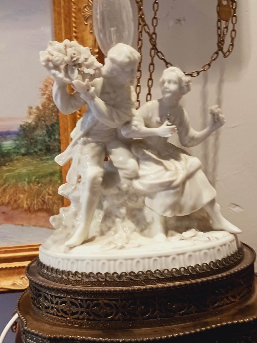 Gorgeous Dresden German Porcelain Lamp - photo 3