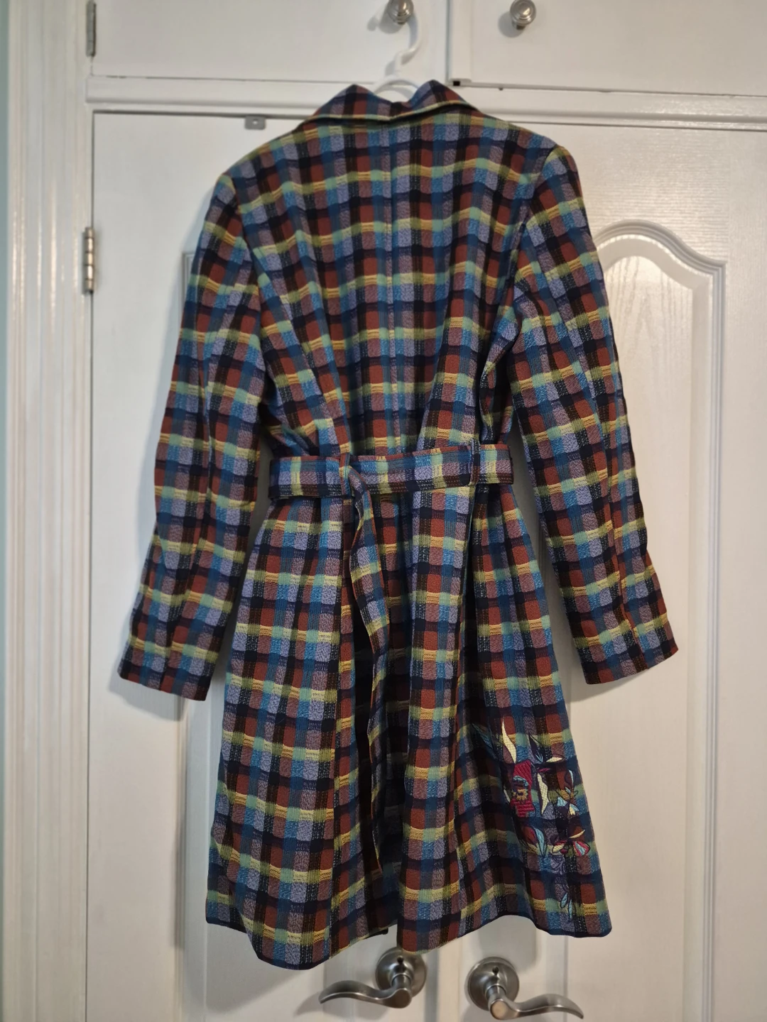NEW Vintage Christian Lacroix Bazar Plaid Wool Trench Coat - photo 5