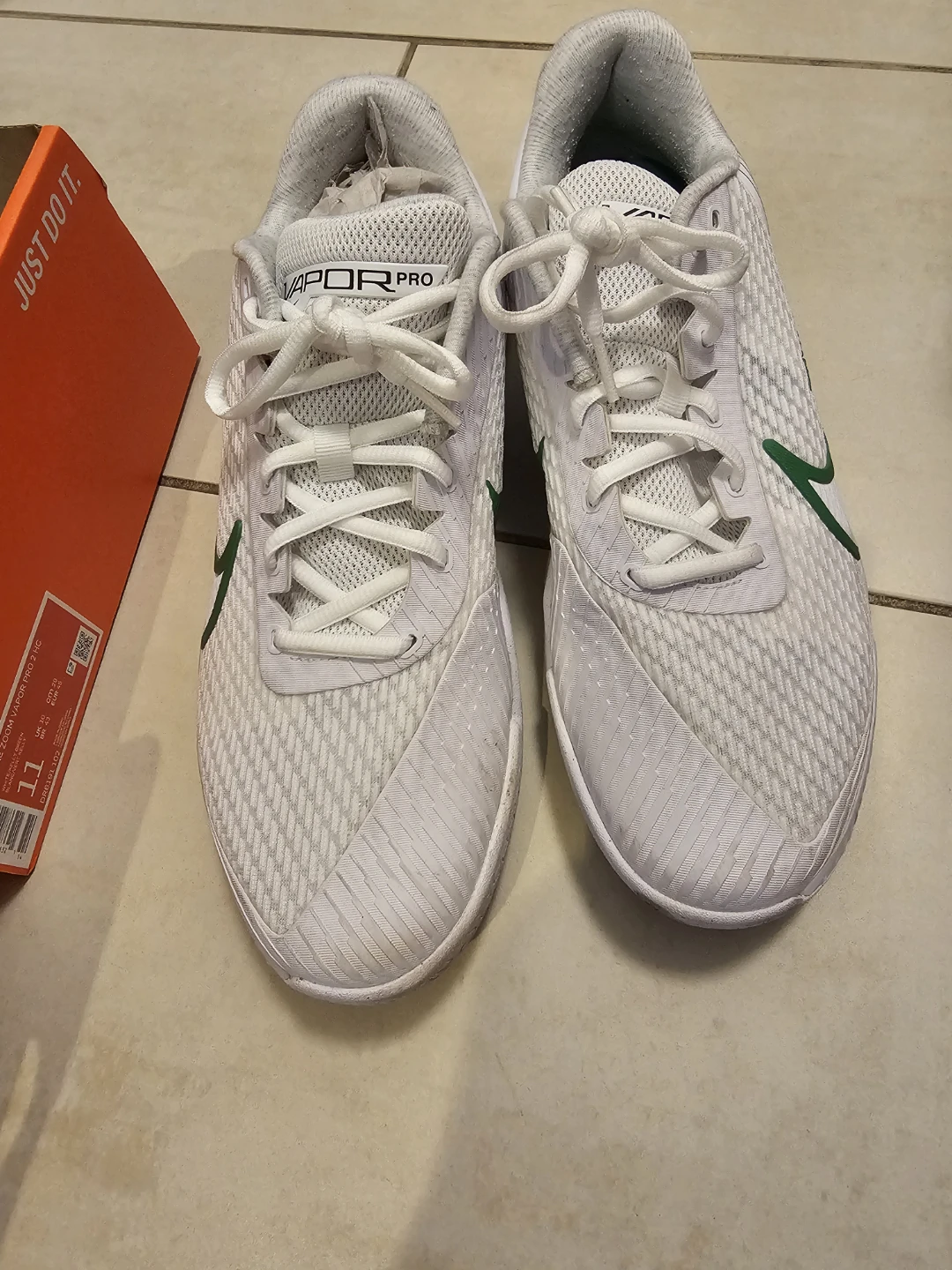 Nike Zoom Vapor Pro 2 HC Tennis Shoes White/Green Size 11