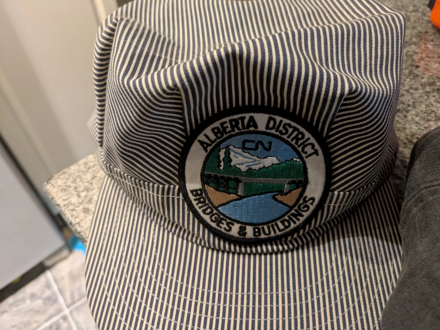 CN Alberta District Bridges & Buildings Striped Train Hat