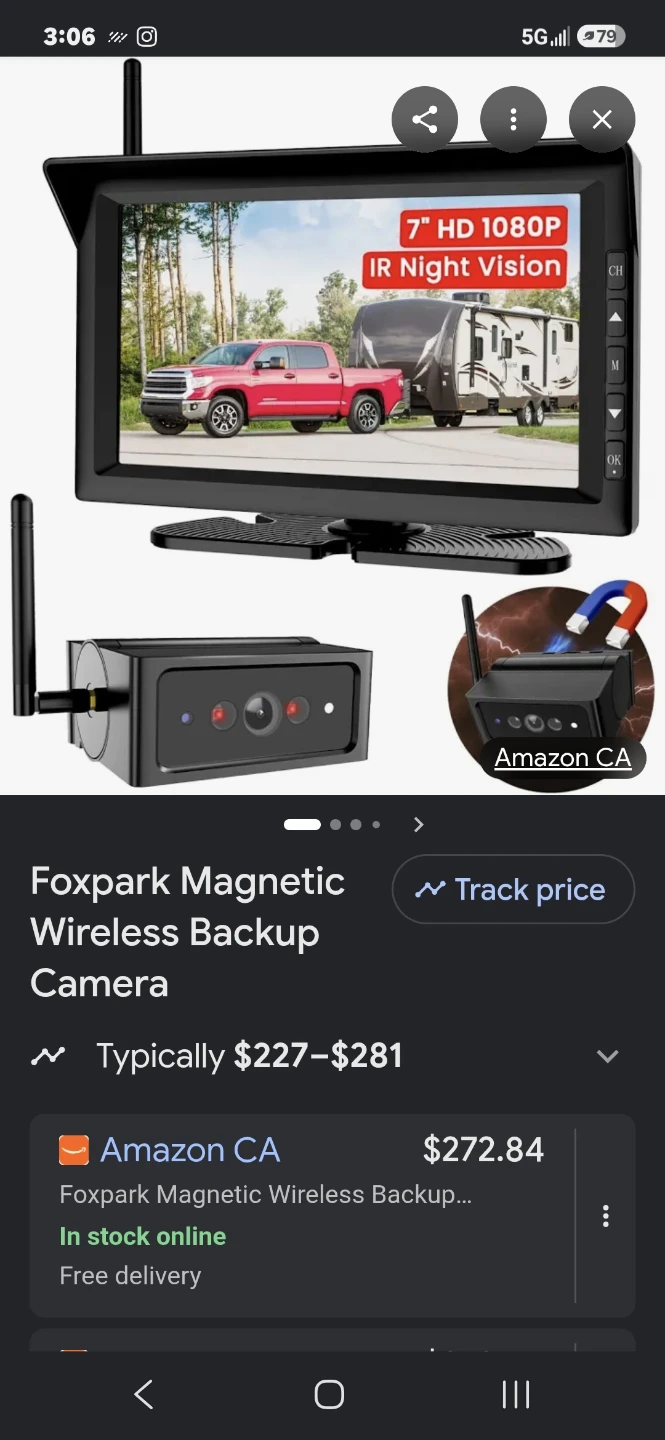 Foxpark Magnetic Wireless Backup Camera with 7" HD Monitor