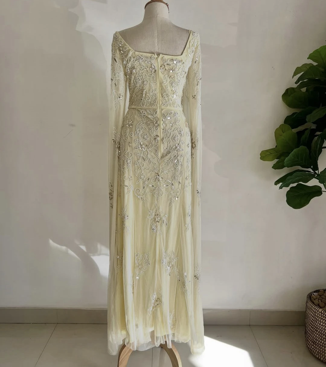 Women's Beaded Long Sleeve Formal Gown - photo 2