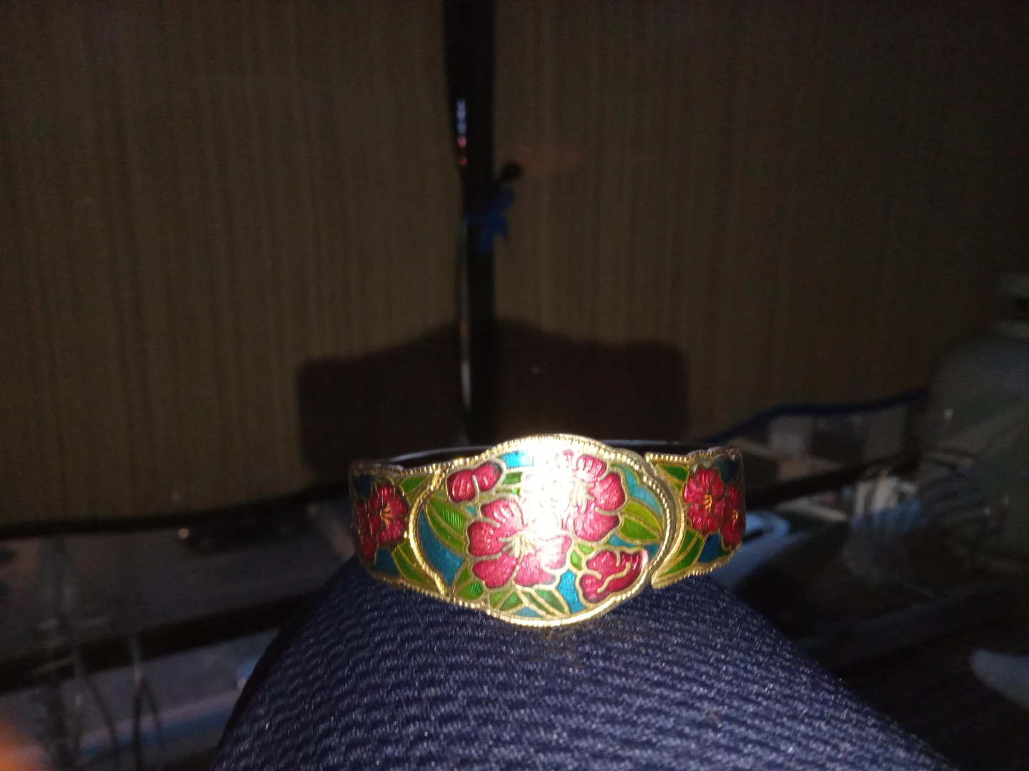 Enamel Flower Clasp Cuff Bracelet - photo 2