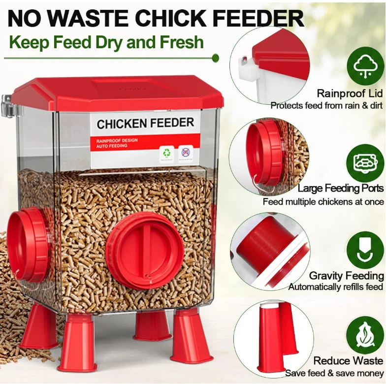 4-in-1 Chicken Feeder & Waterer Set with 10 Nipple Drinkers - photo 5
