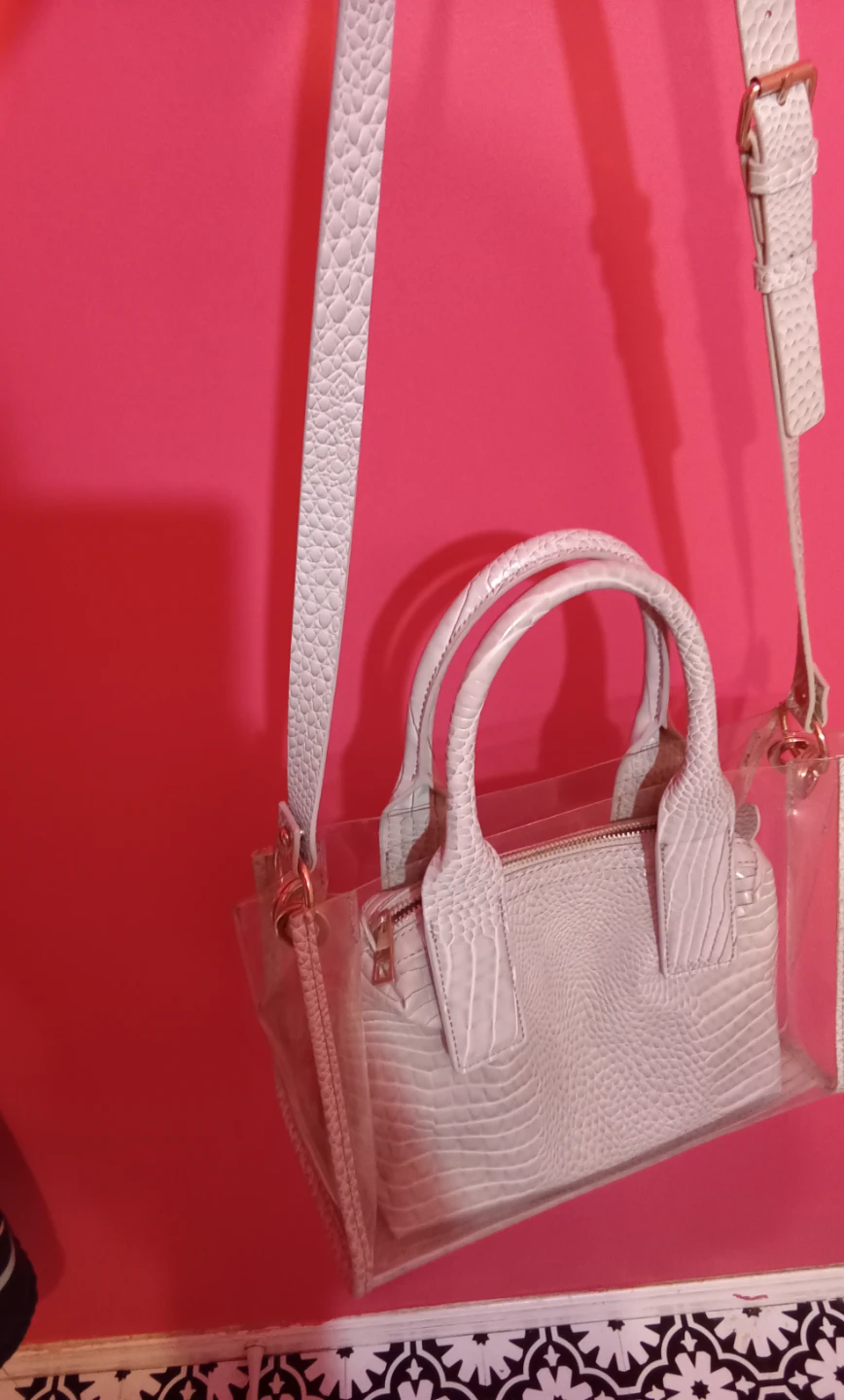ZARA Clear Tote Bag with Embossed Inner Pouch - photo 2