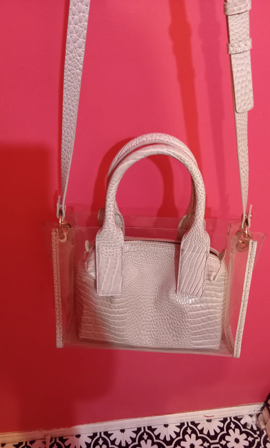 ZARA Clear Tote Bag with Embossed Inner Pouch - photo 4