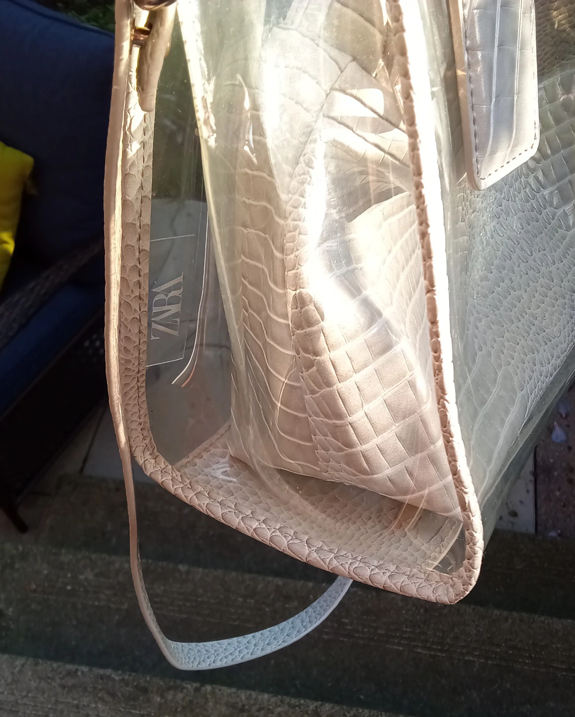 ZARA Clear Tote Bag with Embossed Inner Pouch - photo 5