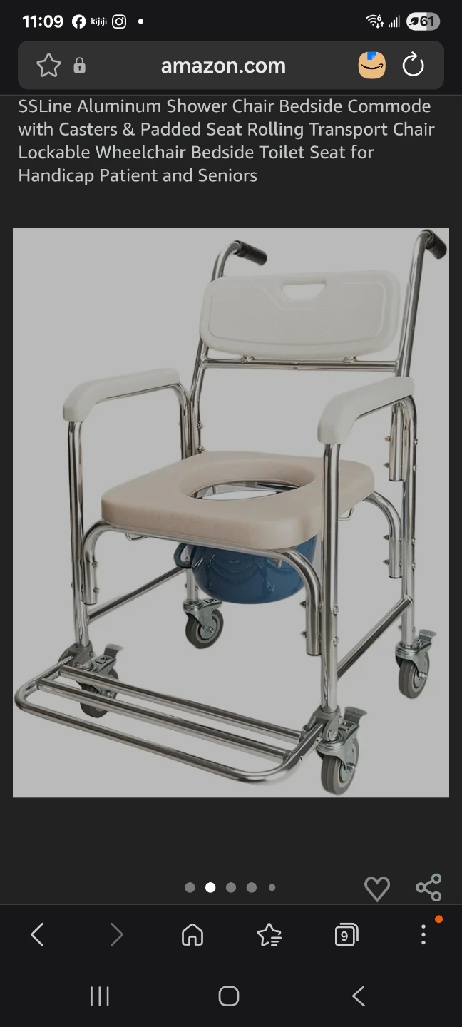3 in 1 Shower Chair Bedside Commode New