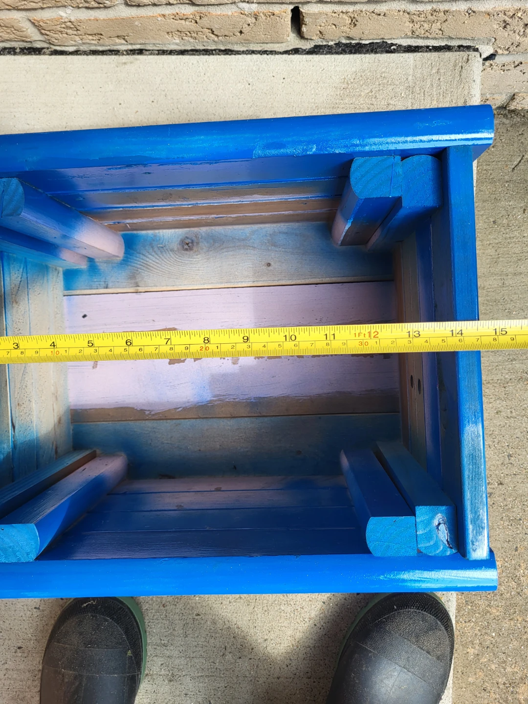 Small Blue Wooden Planter Box - photo 4