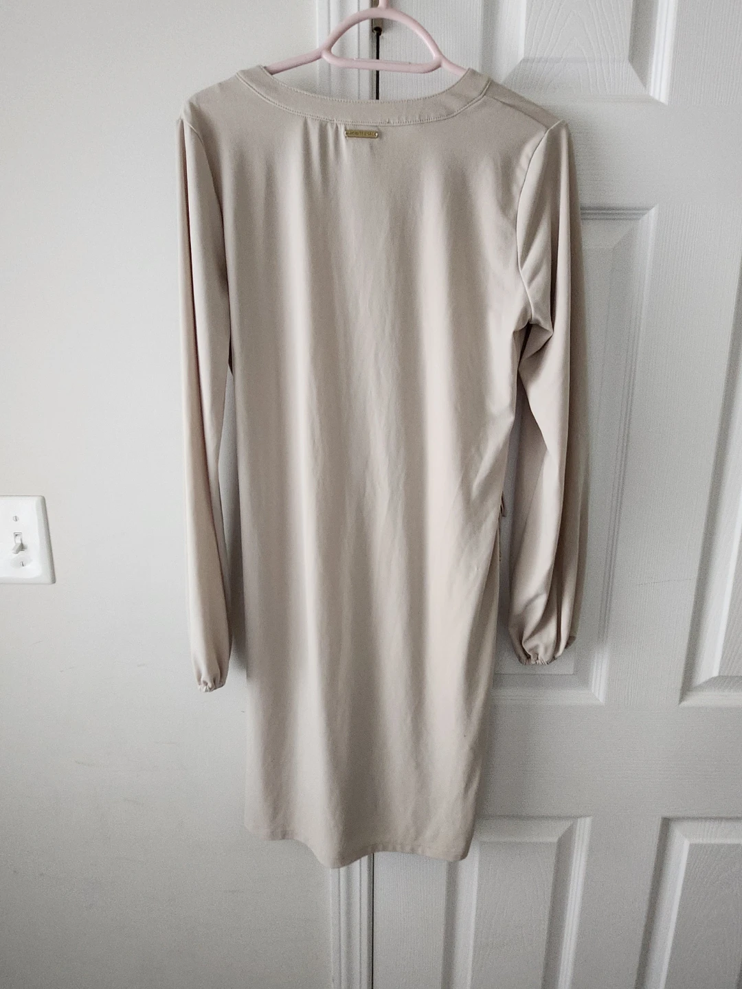 MICHAEL KORS Beige Zip Front Dress with Tie Belt - photo 2