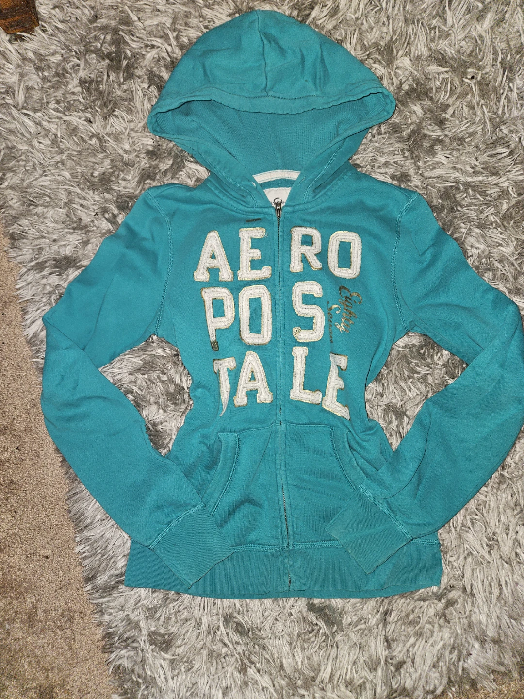 Aeropostale Teal Zip-Up Hoodie