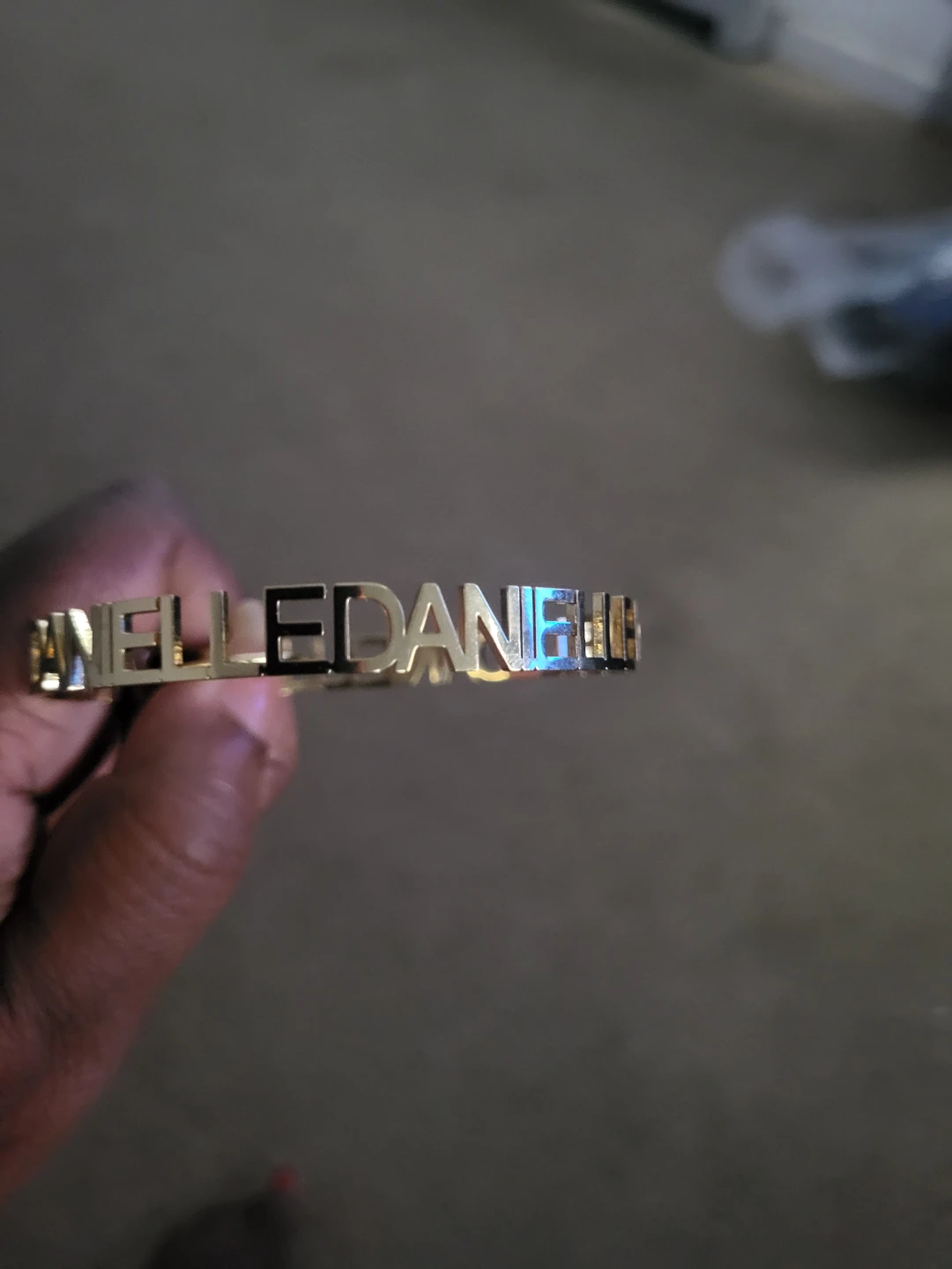 Gold Tone Name Hoop Earrings - Danielle