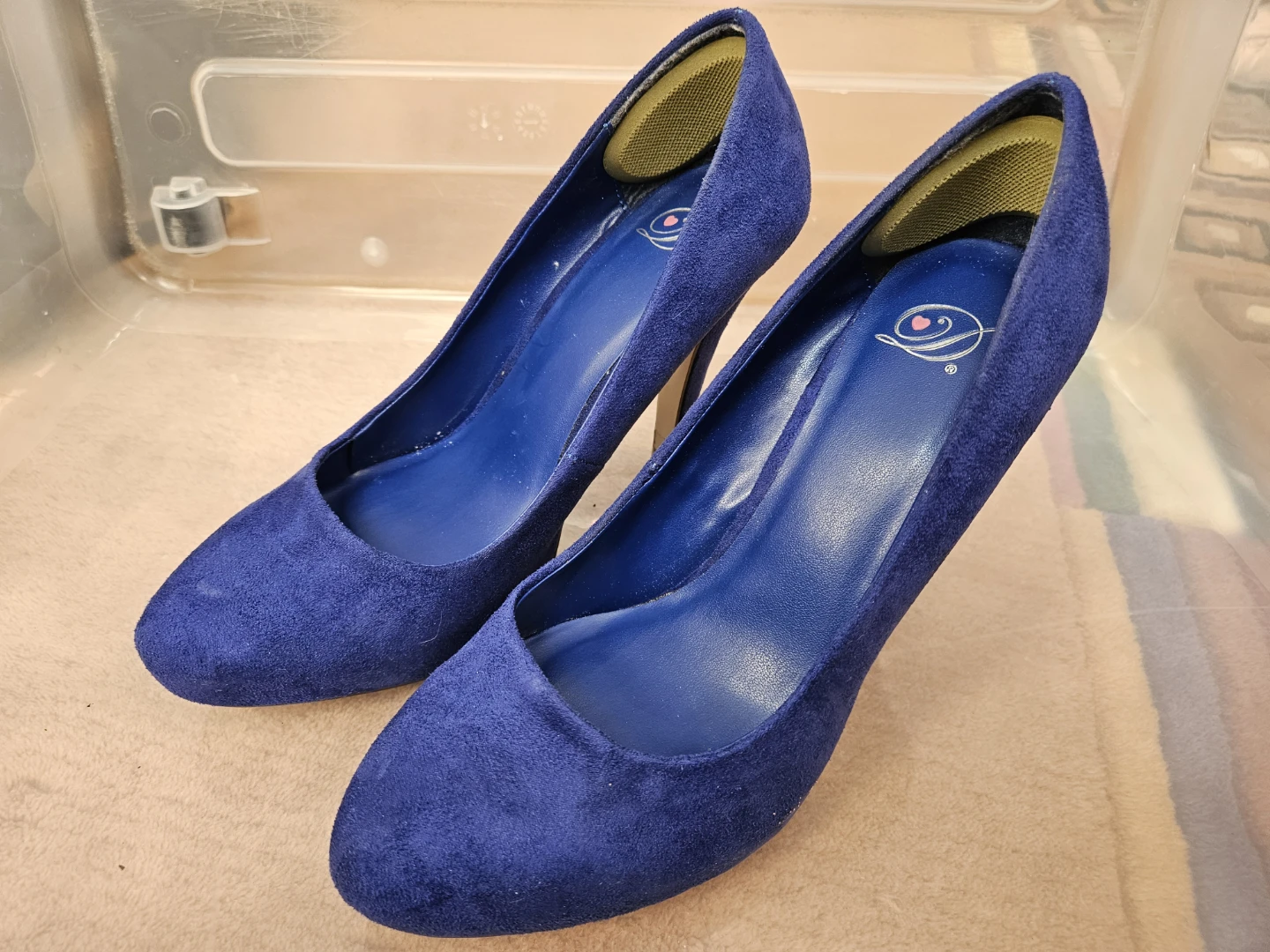 Blue Suede High Heels 8.5 - photo 2