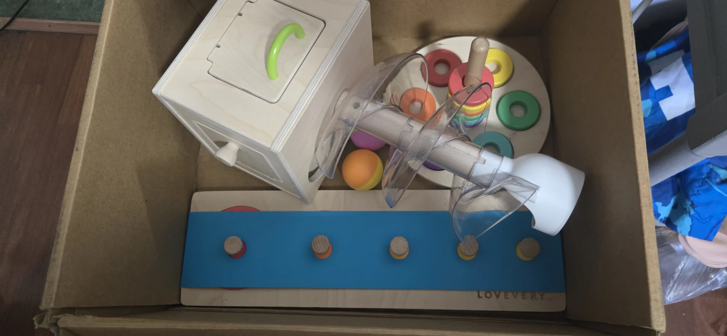 Lovevery Wooden Activity Cube and Play Set