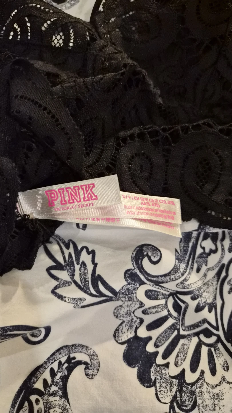 Pink Victoria's Secret Black Lace Bralette - Size S - photo 2
