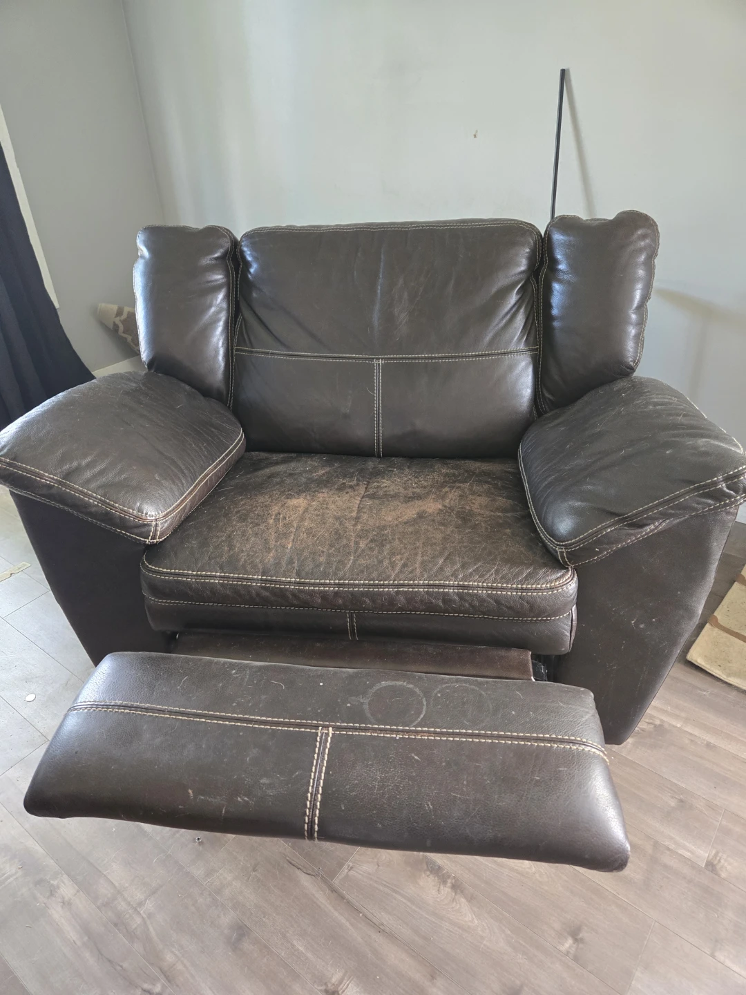 Brown Leather Recliner Chair and couch - photo 3