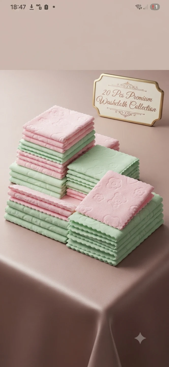 20 Pcs Premium Washcloth Collection - Random Colours - photo 4