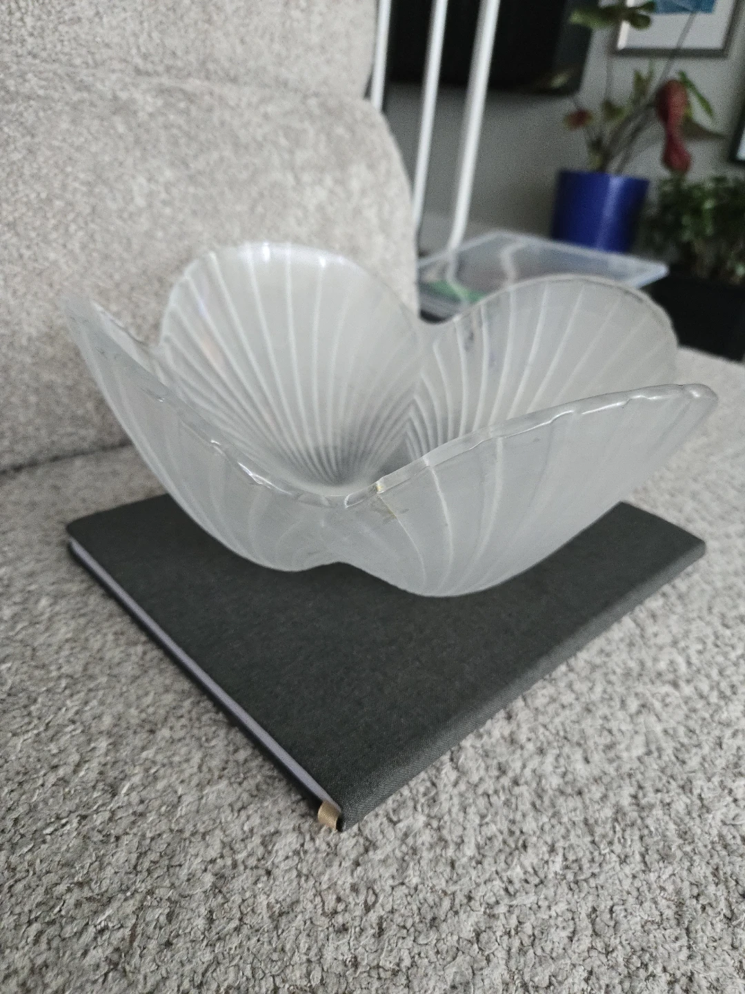 Frosted glass shell bowl Mikasa/Hoya - photo 2