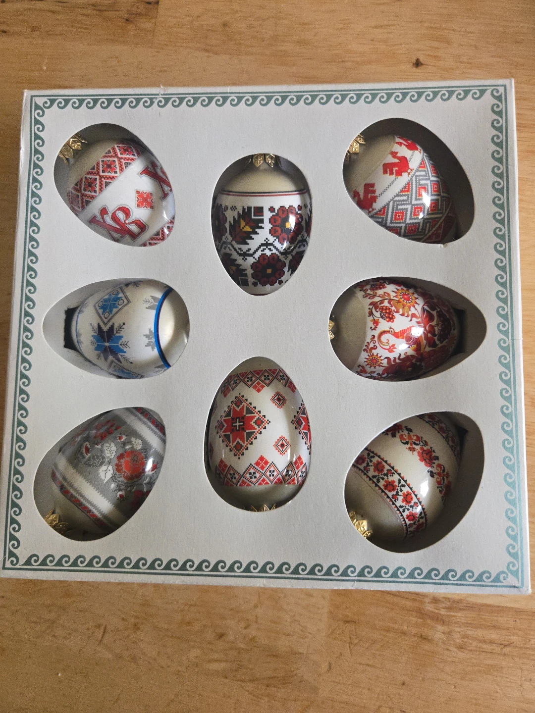 Set of 7 Decorative Ukrainian Egg Ornaments