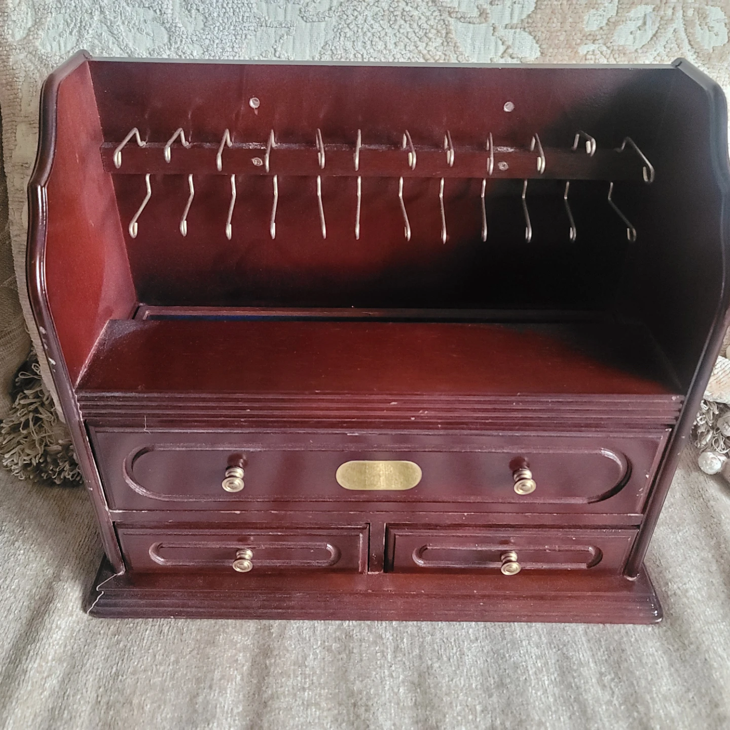 Vintage Wooden Jewellery Box with Drawers