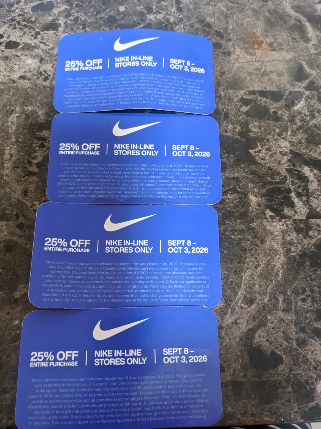 Nike 25% Off In-Line Stores Coupon (Expires Oct 3, 2026)