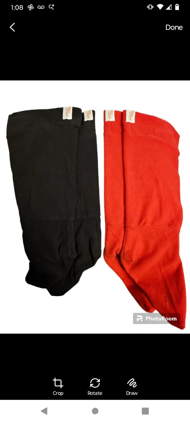 Adult Fleece Boot Liners - Black & Red