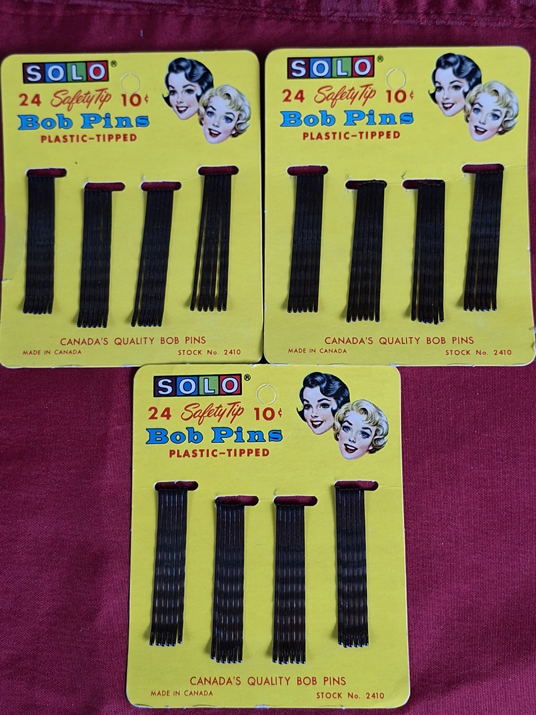 SOLO 24 Safety Tip Bob Pins - Plastic-Tipped