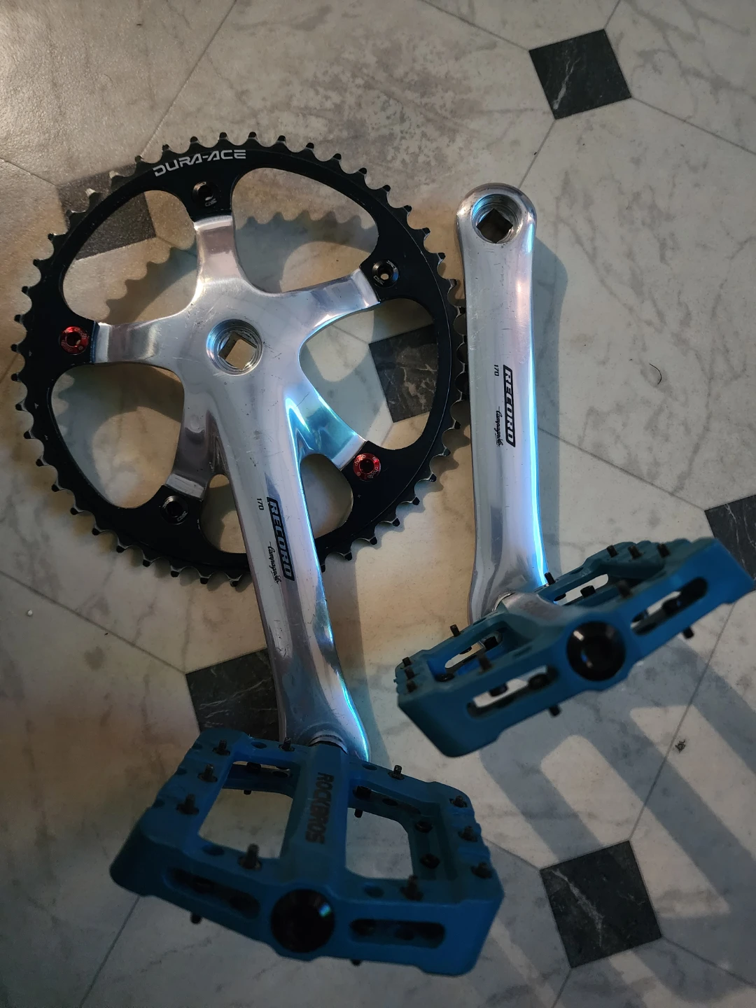 Shimano Dura-Ace Crankset with Campagnolo Record Crank Arms