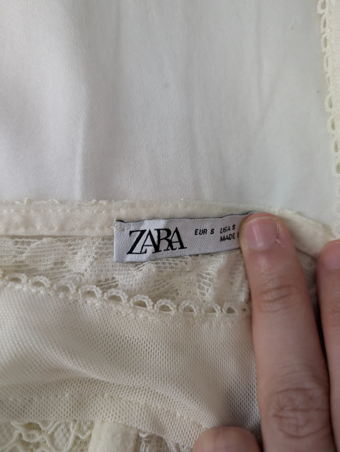 Zara Cream White Lace Corset Crop Top 15" ptp - photo 2