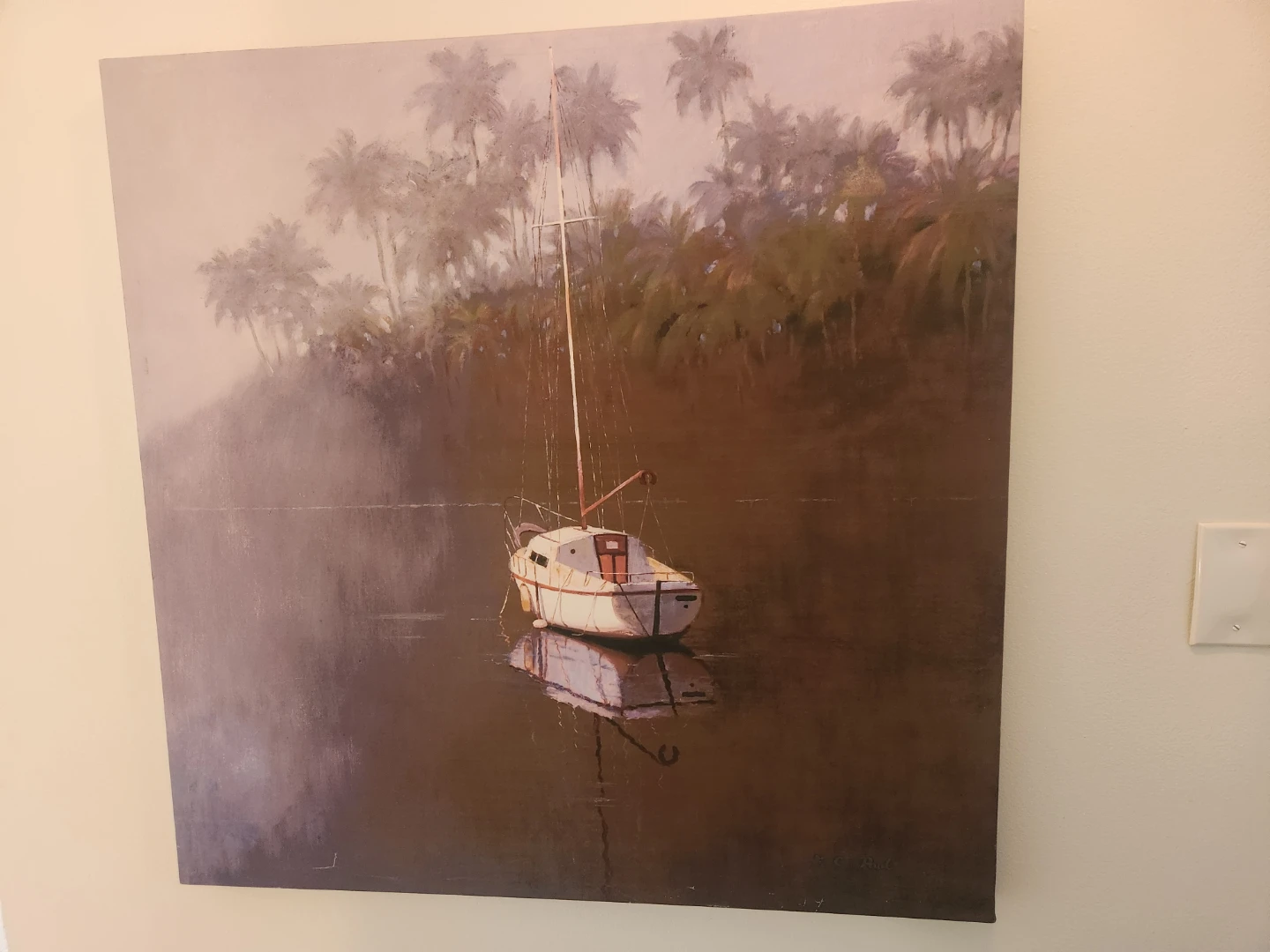 Canvas Wall Art - Sailboat Scene